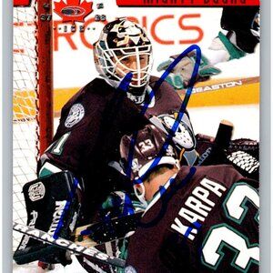 1997 Donruss Guy Hebert Anaheim Mighty Ducks NHL Autographed Trading Card